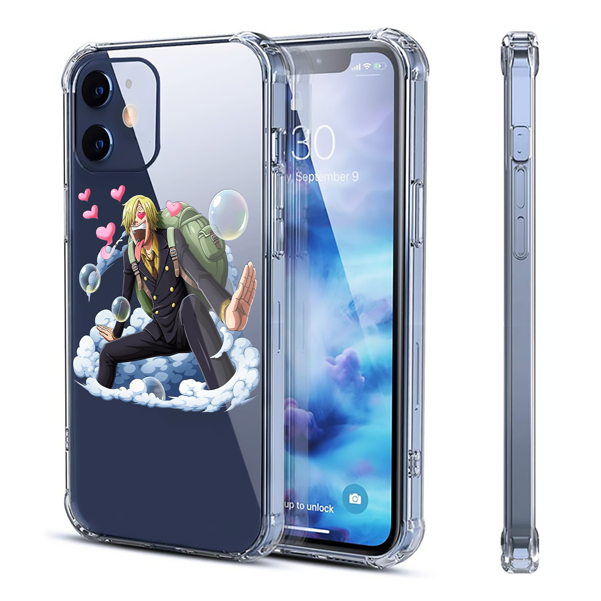 （画像用） ワンピース サンジ ONE PIECE Sanji 【iPhone 12シリーズ対応】透明スマホケース（クリアソフトケース）